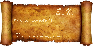 Sipka Kornél névjegykártya