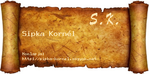 Sipka Kornél névjegykártya