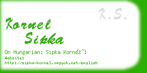 kornel sipka business card